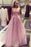 Bubblegum Strapless V-Neck Applique Long Prom Sleeveless Tulle Evening Dress - Prom Dresses