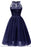 Burgundy Dress Women Hollow Out Ball Gown Dress - Navy Blue / S - lace dresses