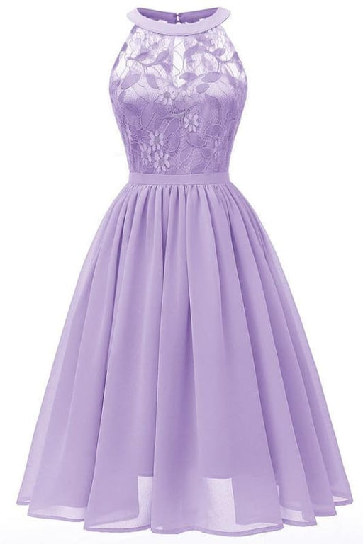 Burgundy Dress Women Hollow Out Ball Gown Dress - Lavender / S - lace dresses