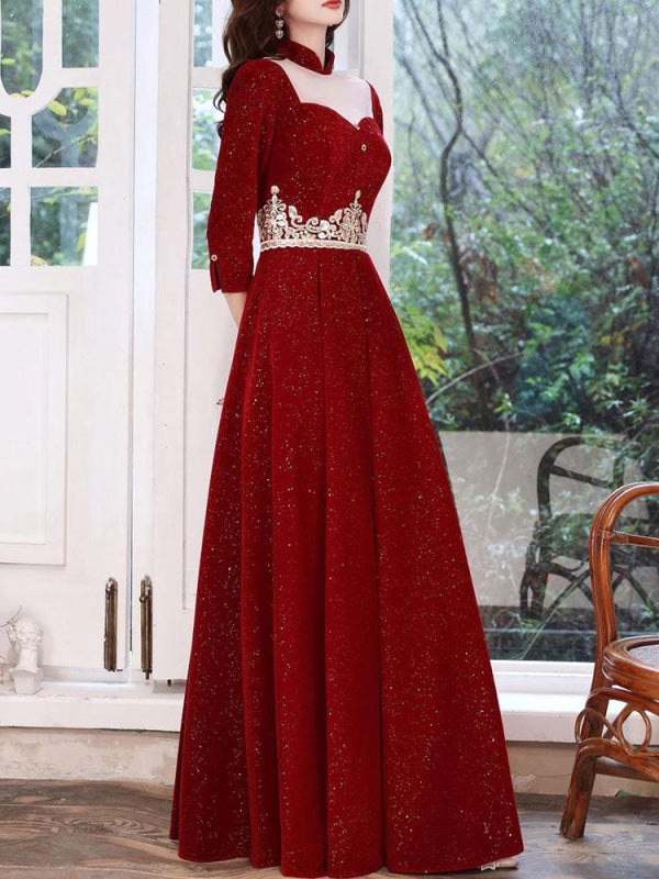 fitted lace wedding dress Pleating Long sleeve Pure Color Korean Style Women Mini Dress – Come4Buy  eShop main image 0