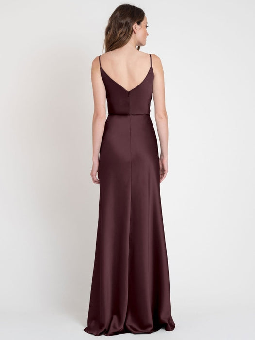 Burgundy Evening Dress A-Line Sweetheart Neck Sleeveless Backless Elastic Woven Satin Ankle-Length Pleated Formal Dinner Dresses