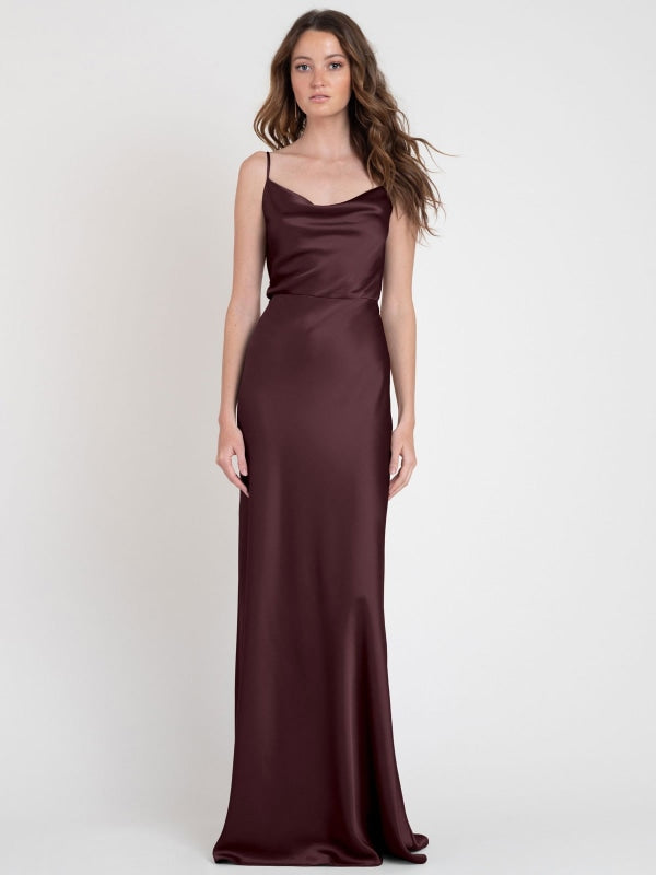 Burgundy Evening Dress A-Line Sweetheart Neck Sleeveless Backless Elastic Woven Satin Ankle-Length Pleated Formal Dinner Dresses