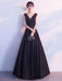 Burgundy Evening Dresses Long V Neck Sleeveless Pleated A Line Floor Length Evening Dress(APP ExclusivePrice  $89.99)