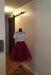Burgundy Homecoming Top Cute Short Prom Dress with Lace - Prom Dresses