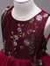 Flower Girl Dresses Lace Embroidered Kids Tutu Dress Tulle Sleeveless Burgundy Little Girls Party Dress