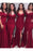 Burgundy Off Shoulder Mermaid Floor Length Bridesmaid Dress - Bridesmaid Dresses