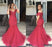 Burgundy Off Shoulder Mermaid Lace Tulle Long Prom Dresses, Burgundy Mermaid Formal Dresses, Ball Gown, Evening Dresses