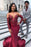 Burgundy Off The Shoulder Long Sleeves Mermaid Plus Size Prom Dress - Prom Dresses