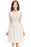 Burgundy Short Formal Gown Lace Applique V Neck Homecoming Dresses - Ivory / US 2 - Prom Dress
