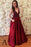 Burgundy Sleeveless V Back with Beads Cheap Long Prom Dress - Prom Dresses