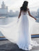 Cap Sleeves Covered Button High Split Wedding Dresses - wedding dresses