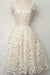 Cap Sleeves Ivory Lace Short Prom Dress Homecoming Dresses - Prom Dresses