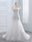 Cap Sleeves Lace Mermaid Tulle Wedding Dresses - White / Floor Length - wedding dresses