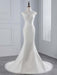 Cap Sleeves Lace-up Mermaid Wedding Dresses - Ivory / Floor Length - wedding dresses