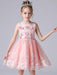 Champagne Color Flower Girl Dresses Jewel Neck Sleeveless Short Princess Lace Flowers Formal Kids Pageant Dresses