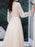 Champagne Evening Dress A-Line Jewel Neck Long Sleeve Lace Sequined Floor-Length Formal Party Dresses