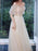 Champagne Evening Dress A-Line Strapless Short Sleeve Lace Up Soft Tulle Lace Floor-Length Formal Party Dresses Pageant Dress