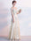 Champagne Evening Dress Sash Mother Of The Bride Dresses Round Neck Half Sleeve Lace A Line Floor Length Occasion Dresses