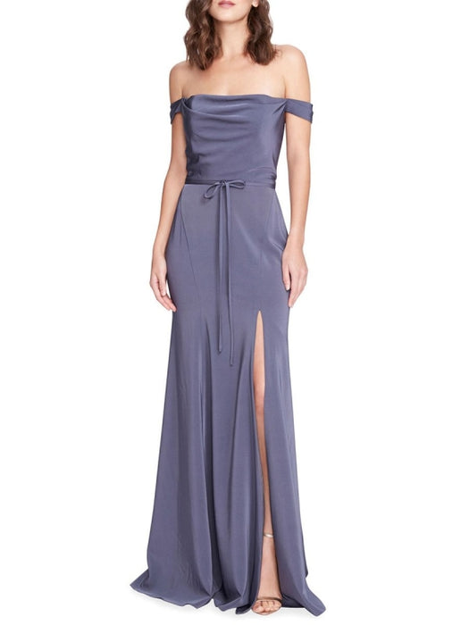 Champagne Evening Dress Sheath Bateau Neck Backless Floor-Length Pleated Chiffon Formal Party Dresses
