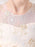 Champagne Flower Girl Dresses Jewel Neck Short Sleeves Embroidered Formal Kids Pageant Dresses