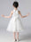 Champagne Flower Girl Dresses Designed Neckline Sleeveless Polyester Cotton Tulle Embroidered Formal Kids Pageant Dresses