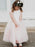 Flower Girl Dresses Champagne Jewel Neck Sleeveless Formal Kids Pageant Dresses