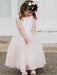 Flower Girl Dresses Champagne Jewel Neck Sleeveless Formal Kids Pageant Dresses