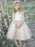 Flower Girl Dresses Champagne Jewel Neck Sleeveless Formal Kids Pageant Dresses