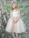 Flower Girl Dresses Champagne Jewel Neck Sleeveless Formal Kids Pageant Dresses