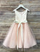Flower Girl Dresses Champagne Jewel Neck Sleeveless Formal Kids Pageant Dresses