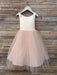 Flower Girl Dresses Champagne Jewel Neck Sleeveless Formal Kids Pageant Dresses