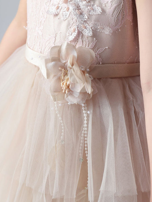 Champagne Princess Flower Girl Dresses Jewel Neck Tulle Sleeveless Ank Bridelily Champagne Princess Flower Girl Dresses Jewel Neck Tulle Sleeveless Ank Bridelily