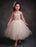 Flower Girl Dresses Champagne Princess Lace Straps Flower Sash Tulle Tea Length Toddler's Tutu Dress