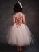 Flower Girl Dresses Champagne Princess Lace Straps Flower Sash Tulle Tea Length Toddler's Tutu Dress