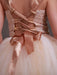Flower Girl Dresses Champagne Princess Lace Straps Flower Sash Tulle Tea Length Toddler's Tutu Dress