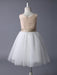 Champagne Flower Girl Dress Sequin Tulle Pageant Dress A Line Knee Length Toddler's Dinner Dress With Bow Sash