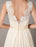 Champagne Wedding Dresses Beach Lace Chiffon V Neck Bridal Dress