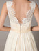 Champagne Wedding Dresses Beach Lace Chiffon V Neck Bridal Dress