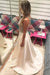 Charming Beaded Top Formal Cheap Dresses A-line Bateau Satin Prom Gown - Prom Dresses