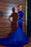 Charming Halter Royal Blue Satin Mermaid Prom Dress Evening Party Dress - Prom Dresses