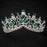 Charming Jewelry Princess Rhinestone Tiaras | Bridelily - Silver Green - tiaras
