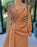 Charming Long Sleeves Prom Dress Satin Evening Party Dress with Side Sweep Train - Prom Dresses