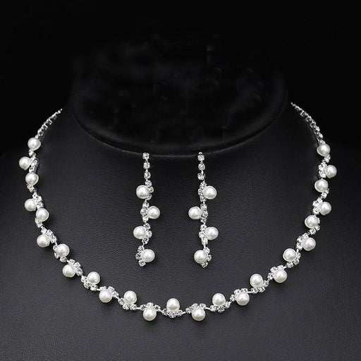 Charming Pearl Necklace Earrings Bridal Jewelry Sets | Bridelily - jewelry sets