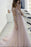 Charming Spaghetti Straps Deep V Neck Tulle Prom with Flowers A Line Party Dress - Prom Dresses