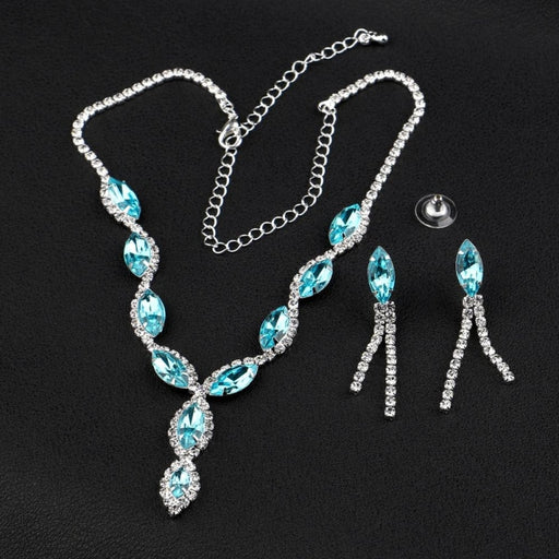 Charms Sky Blue Crystal Bridal Jewelry Sets | Bridelily - jewelry sets