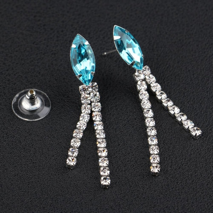 Charms Sky Blue Crystal Bridal Jewelry Sets | Bridelily - jewelry sets