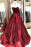 Cheap Burgundy Sweetheart Long Prom Simple Puffy Formal Dress - Prom Dresses