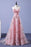 Cheap Pink Dresses A-line Strapless Floral Long Prom Elegant Party Dress - Prom Dresses