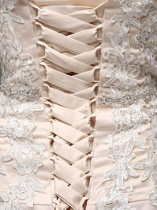Cheap Sweetheart Lace Appliques A-Line Wedding Dresses - wedding dresses