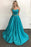 Cheap Turquoise Special A-line Strapless Long Prom Dress with Beads Sash - Prom Dresses